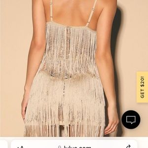 Lulus fringe sequin dress small